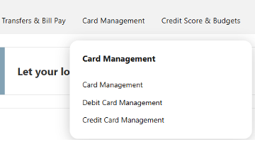 Card Management Screen